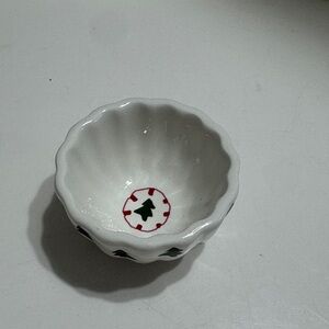 Tag White Bowl with Green Tree Design